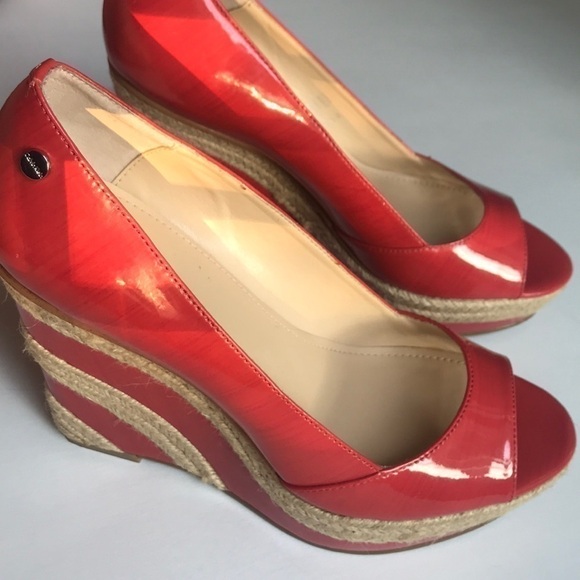 Calvin Klein Platform Peep Toe Heels Size 7 - Picture 5 of 8
